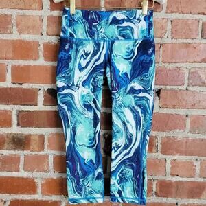 Patagonia blue marbled yoga cropped leggings women‎ XS